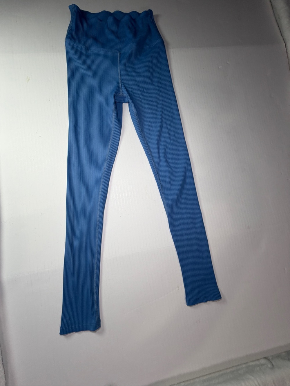 Carbon38 Blue Ribbed Leggings
